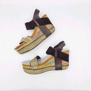 Boutique by Corkys Woven Wedge Rainbow Sandals